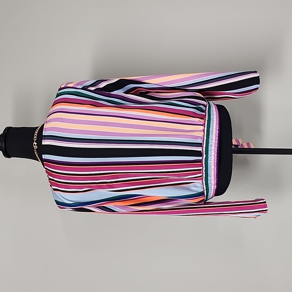 EXPRESS Striped Wrap Blouse - Picture 6 of 16